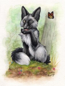 Rating: Safe Score: 0 Tags: 2011 ambiguous_gender arthropod brown_eyes butterfly canid canine detailed detailed_background dipstick_tail e621 feral flower fox fur grey_body grey_fur insect lepidopteran licking mammal markings one_eye_closed outside personal_grooming plant red_fox self_lick silentravyn silver_fox solo tail tail_markings tongue tongue_out toony traditional_media_(artwork) true_fox User: bunchy7s