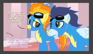 Rating: Safe Score: 0 Tags: blue_body blue_feathers dialogue duo e621 english_text equid equine eyewear feathered_wings feathers female feral friendship_is_magic goggles hasbro male mammal my_little_pony mythological_creature mythological_equine mythology pegasus quadruped soarin_(mlp) spitfire_(mlp) tail text vitamingem wings wonderbolts_(mlp) yellow_body yellow_feathers User: bunchy7s