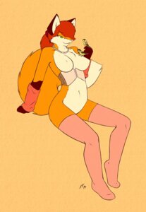 Rating: Questionable Score: 0 Tags: 2014 anthro arm_warmers armwear big_breasts breasts canid canine clothed clothing corset e621 eye_contact female fluffy fluffy_tail fox fur green_eyes hair humor jewelry legwear lingerie looking_at_another mammal mostly_nude necklace orange_body orange_fur ponytail pun reclining red_hair smile solo starfighter stockings tail topwear visual_pun white_body white_fur User: bunchy7s