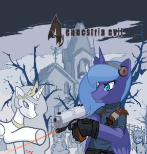 Rating: Safe Score: 0 Tags: aliasing blue_body blue_eyes blue_feathers capcom clothing cosplay costume crossover devo87 digital_media_(artwork) e621 earth_pony english_text equid equine feathered_wings feathers female feral friendship_is_magic grin group gun hair hasbro hooves horn horse knife leon_kennedy long_hair mammal microsoft_paint_(artwork) my_little_pony mythological_creature mythological_equine mythology pony princess princess_celestia_(mlp) princess_luna_(mlp) ranged_weapon resident_evil royalty sibling_(lore) sister_(lore) sisters_(lore) smile text two_best_friends_play two_best_sisters unicorn weapon white_body white_feathers winged_unicorn wings User: bunchy7s