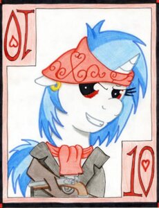 Rating: Safe Score: 0 Tags: accessory card card_template e621 ear_piercing equid equine female friendship_is_magic gun hair handgun hasbro headband heart_symbol hearts_(suit) horn mammal my_little_pony mythological_creature mythological_equine mythology number piercing pirate pistol playing_card playing_card_template ranged_weapon smile solo suit_symbol ten_of_hearts the1king traditional_media_(artwork) unicorn vinyl_scratch_(mlp) weapon User: bunchy7s