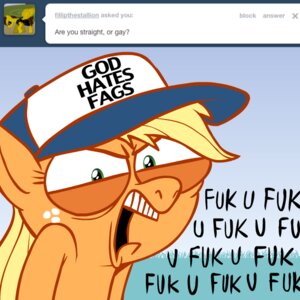 Rating: Safe Score: 0 Tags: 1:1 angry applejack_(mlp) ask_blog ask_jappleack asking blonde_hair clothing dialogue e621 earth_pony english_text equid equine eyelashes female feral friendship_is_magic green_eyes hair hasbro hat headgear headwear horse hotdiggedydemon insult looking_at_viewer mammal my_little_pony outside pony profanity solo stated_heterosexuality stated_sexuality text toony tumblr user_message username User: bunchy7s