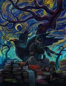 Rating: Safe Score: 0 Tags: avian bird blacklack-21 book book_stack cloud corvid corvus_(genus) crescent_moon crow duo e621 feathered_wings feathers human impressionism inspired_by_formal_art male mammal moon oscine passerine pile plant scarf scroll sky solo_focus surrealism tree wings wood User: bunchy7s