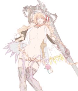 Rating: Questionable Score: 0 Tags: armpits blue_eyes boots braid breasts chains cleavage clothes copyright_request female hat huge_breasts looking_at_viewer one_arm_above_head open_clothes open_mouth open_shirt pubic_hair q_azieru revealing_clothes rose rule34 shirt simple_background sketch solo standing sword thighhighs twin_braids underboob very_long_hair weapon white_background User: bunchy7s