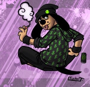 Rating: Safe Score: 0 Tags: abstract_background anthro beanie biped black_nose canid canine canis cigar clothing currency_symbol dollar_sign domestic_dog e621 eyebrows floppy_ears hat headgear headwear hoodie looking_back male mammal markings mole_(marking) monster_energy piercing short_tail simple_background sitting smoke smoking solo symbol tail thick_eyebrows tongue tongue_out tongue_piercing topwear tuckdawg wristband User: bunchy7s