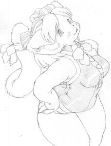 Rating: Questionable Score: 0 Tags: agatoc anthro blush bow_(feature) bow_tie breasts clothed clothing domestic_cat e621 felid feline felis female hands_on_hips mammal monochrome sketch solo tail traditional_media_(artwork) wide_hips User: bunchy7s