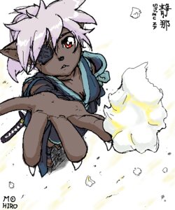 Rating: Safe Score: 0 Tags: 5:6 anthro biped black_nose breasts cleavage clothed clothing digital_media_(artwork) e621 eye_patch eyewear felid female fur grey_body grey_fur grey_hair hair mammal mo-hiro oekaki red_eyes samurai simple_background solo standing warrior white_background User: bunchy7s