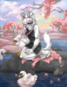 Rating: Questionable Score: 0 Tags: albino anatid anseriform anserine anthro avian beak bird canid canine canis cherry_blossom chest_tuft clothing cloud collar detailed_background domestic_dog dress e621 ear_piercing ear_ring eyebrow_piercing facial_piercing female floppy_ears flower folded_ears fur hair lake lip_piercing liz_carlson mammal multiple_piercings mute_swan nature outside piercing pink_eyes pink_nose plant prunus_(flower) ring_piercing sky solo swan tail tattoo tuft white_body white_fur white_hair User: bunchy7s