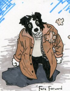 Rating: Safe Score: 0 Tags: anthro biped black_body black_fur black_nose border_collie bottomwear canid canine canis clothed clothing coat collie domestic_dog e621 english_text fist fully_clothed fur herding_dog high-angle_view looking_at_viewer looking_up male mammal pants pastoral_dog raphiel sheepdog shirt simple_background solo standing text topwear white_background white_body white_fur User: bunchy7s