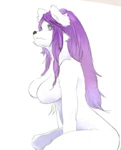 Rating: Questionable Score: 0 Tags: anthro biped black_nose breasts canid canine e621 featureless_breasts female fur hair kemono long_hair mammal nude purple_eyes purple_hair simple_background sindoll sitting solo tuft white_background white_body white_fur User: bunchy7s
