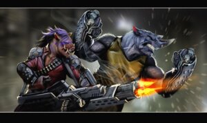 Rating: Safe Score: 0 Tags: amber_eyes ammunition anthro armor bebop black_rhinoceros blue_eyes clothed clothing common_warthog duo e621 fur gauntlets gloves grey_body grey_fur gun hair handwear hi_res horn male mammal nebezial purple_hair ranged_weapon rhinoceros rocksteady scar suid suine teenage_mutant_ninja_turtles teeth warthog weapon User: bunchy7s