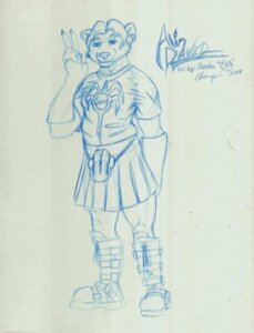 Rating: Safe Score: 0 Tags: alin_raven anthro bear belt belted_boots biped blue_and_white boots bottomwear brown_bear clothing e621 ear_piercing footwear fur gesture graphite_(artwork) grizzly_bear hair hand_gesture kilt knee_boots knee_highs legwear line_art looking_at_viewer male mammal monochrome piercing scottish shirt shirt_logo shoes sketch skirt solo sporran standing topwear traditional_media_(artwork) ursine v_sign User: bunchy7s