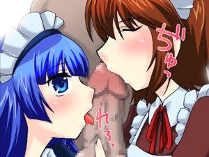 Rating: Explicit Score: 0 Tags: alice_(ragnarok_online) aliza_(ragnarok_online) blue_eyes blue_hair brown_hair censored clothing erection fellatio female hair maid male mosaic_censoring open_mouth oral penis ragnarok_online rule34 threesome tongue tongue_out torchlily User: bunchy7s