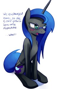 Rating: Safe Score: 0 Tags: 2011 black_body black_feathers blue_eyes blue_hair blush cutie_mark e621 english_text equid equine eyewear feathered_wings feathers female feral friendship_is_magic glasses hair hasbro horn long_hair mammal my_little_pony mythological_creature mythological_equine mythology negativefox nightmare_moon_(mlp) open_mouth simple_background solo tail text white_background winged_unicorn wings User: bunchy7s Rating: Safe Score: 0 Tags: 2011 black_body black_feathers blue_eyes blue_hair blush cutie_mark e621 english_text equid equine eyewear feathered_wings feathers female feral friendship_is_magic glasses hair hasbro horn long_hair mammal my_little_pony mythological_creature mythological_equine mythology negativefox nightmare_moon_(mlp) open_mouth simple_background solo tail text white_background winged_unicorn wings User: bunchy7s