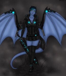 Rating: Safe Score: 0 Tags: 2012 anthro black_latex blue_body blue_hair blue_skin breasts dragon e621 eliana-asato ena_(eliana) female fog green_eyes hair hi_res horn latex melee_weapon membrane_(anatomy) membranous_wings mythological_creature mythological_scalie mythology non-mammal_breasts scalie solo sword tail weapon wings User: bunchy7s