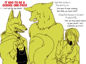 Rating: Safe Score: 0 Tags: 4:3 anthro canid canine canis clothing comic e621 english_text fangs female fur group hair hard_translated human kemono lila_(kashiwagi_aki) male mammal one-piece_swimsuit rolf school_swimsuit school_uniform shirt short_hair size_difference swimwear teeth text third-party_edit tight_clothing tight_shirt tight_topwear topwear translated translation_edit uniform wolf yakantuzura young zinovy User: bunchy7s