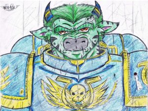 Rating: Safe Score: 0 Tags: adeptus_astartes angry anthro armor bovid bovine brown_body brown_fur bust_portrait cattle damaged_armor e621 fantasy front_view frown fur green_body green_fur green_hair hair horn looking_at_viewer machine male mammal nuar_come_mundos pencil_(object) portrait power_armor scar short_hair simple_background solo space_marine stripes toro_(nuar_come_mundos) traditional_media_(artwork) ultra_marine ultramarine warhammer_(franchise) warhammer_40000 white_background User: bunchy7s