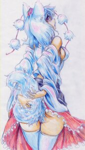 Rating: Questionable Score: 0 Tags: blush bottomwear clothed clothing e621 female fluffy fluffy_tail hi_res kitazinger lacing legwear skirt solo stockings tail upskirt User: bunchy7s