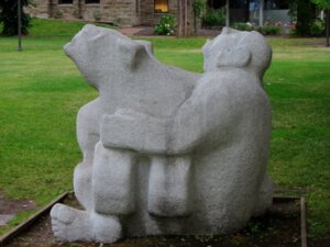Rating: Questionable Score: 0 Tags: ambiguous_gender cougar duo e621 felid feline feral full-length_portrait hi_res human male mammal portrait richard_beyer rock_(artwork) sculpture sculpture_(artwork) side_view sitting statue traditional_media_(artwork) User: bunchy7s