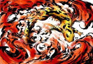Rating: Safe Score: 0 Tags: abstract_background ambiguous_gender amphibian black_eyes e621 feral fire fire_salamander humor mythological_creature mythological_salamander mythological_scalie mythology nojo nude pun restricted_palette salamander scalie simple_background solo visual_pun User: bunchy7s