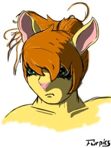 Rating: Safe Score: 0 Tags: 3:4 ambiguous_gender anthro brown_hair cel_shading e621 fur furpics green_eyes hair kangaroo macropod mammal marsupial shaded solo tiffany yellow_body yellow_fur User: bunchy7s