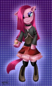 Rating: Safe Score: 0 Tags: 2014 3:5 anthro anthrofied blackcathome blue_eyes bottomwear clothed clothing cupcake e621 earth_pony equid equine eyeshadow female food friendship_is_magic front_view fur hair hasbro hi_res holding_food holding_object horse long_hair makeup mammal my_little_pony pattern_background piercing pink_body pink_fur pink_hair pinkamena_(mlp) pinkie_pie_(mlp) pony simple_background skirt solo User: bunchy7s