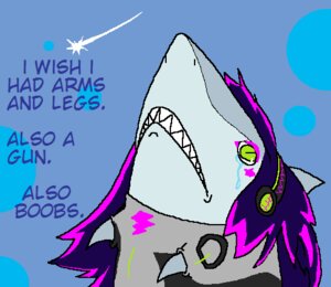 Rating: Safe Score: 0 Tags: :< aliasing ambiguous_gender aquatic bodily_fluids crying david_collins digital_media_(artwork) dorsal_fin e621 electronics english_text feral fin fish green_eyes hair headphones lapfox_trax mayhem_(renard) pixel_(artwork) purple_hair shark solo tears text User: bunchy7s