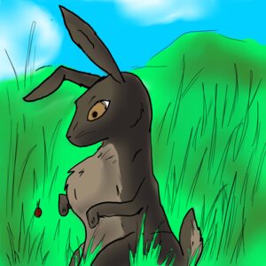 Rating: Safe Score: 0 Tags: 1:1 ambiguous_gender arthropod cloud digital_media_(artwork) e621 fenchfletcher feral grass hi_res insect lagomorph leporid mammal outside plant rabbit solo User: bunchy7s