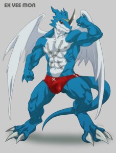 Rating: Explicit Score: 0 Tags: abs anthro bandai_namco biceps big_muscles biped blue_body blue_skin bulge claws clothed clothing countershading detailed_bulge digimon digimon_(species) dragon e621 exveemon facial_markings fangs front_view genital_outline head_markings horn kfutaba looking_at_viewer male markings muscular muscular_anthro muscular_male mythological_creature mythological_scalie mythology pecs penis_outline pinup pose red_clothing red_eyes red_swimwear scalie skimpy solo speedo standing swimwear tail teeth topless wings xbuimonsama User: bunchy7s