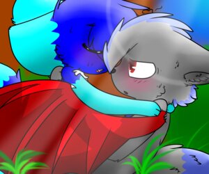 Rating: Safe Score: 0 Tags: 2014 6:5 absurd_res anthro bat blue_body blue_fur blush canid canine chris_(deatheon) digital_media_(artwork) duo e621 eyes_closed female fox fur grass hi_res male mammal nude open_mouth plant red_eyes tail unknown_artist User: bunchy7s
