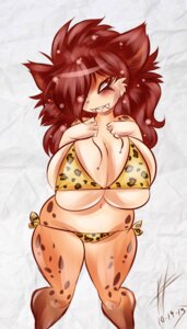 Rating: Questionable Score: 0 Tags: 2013 anthro big_breasts bikini breasts cleavage clothed clothing dullvivid e621 felid female hair huge_breasts looking_at_viewer mammal prehistoric_species red_hair saber-toothed_tiger skimpy smile solo swimwear two-piece_swimsuit User: bunchy7s