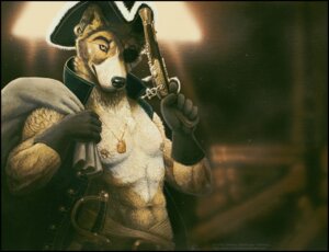 Rating: Safe Score: 0 Tags: 2006 anthro belt black_nose black_powder_weapon blurred_background canid canine clothing cutlass detailed detailed_background dog_tags e621 eye_patch eyewear flintlock flintlock_pistol fur gloves gun handwear hat headgear headwear holding_object holding_weapon jewelry kannos looking_at_viewer male mammal melee_weapon navel necklace nipple_piercing nipples piercing pirate ranged_weapon realistic sack sash scabbard solo sword tricorne weapon white_body white_fur yellow_body yellow_eyes yellow_fur User: bunchy7s