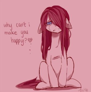 Rating: Safe Score: 0 Tags: 2013 blue_eyes bodily_fluids broken_heart crying dialogue e621 earth_pony english_text equid equine female feral friendship_is_magic hair hair_over_eye half-closed_eyes hasbro horse laceymod looking_at_viewer mammal my_little_pony narrowed_eyes one_eye_obstructed pink_background pink_hair pink_theme pinkamena_(mlp) pinkie_pie_(mlp) pony sad signature simple_background sitting solo tears text User: bunchy7s