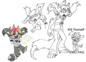 Rating: Safe Score: 0 Tags: alternative_fashion anthro chibi crosshawk e621 emo english_text feathered_wings feathers glamfur homophobic_slur liberty_spikes male profanity scene_(fashion) scene_haircut simple_background skihi slur solo tail text unknown_species white_background wings zeriara User: bunchy7s