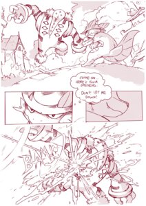 Rating: Safe Score: 0 Tags: ambiguous_gender armwear atlas_(pmd-unity) clothing comic dialogue e621 elbow_gloves english_text fight fire floatzel generation_3_pokemon generation_4_pokemon gloves handwear hat headgear headwear hi_res legendary_pokemon luke_(sheer) male monochrome nintendo pmd-unity pokemon pokemon_(species) regigigas sheer_(artist) smile swampert text water User: bunchy7s