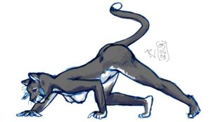 Rating: Questionable Score: 0 Tags: all_fours anthro breasts cougar e621 ear_piercing felid feline female fur grey_body grey_fur mammal nude piercing pomme-granite simple_background sketch solo tail tlvdatsi white_background User: bunchy7s