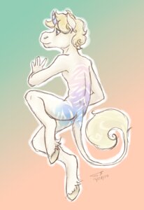 Rating: Questionable Score: 0 Tags: 2012 anthro blue_eyes ciel_(cinderfrost) e621 equid equine fur hair hooves horn kudalyn male mammal mythological_creature mythological_equine mythology nude simple_background solo stripes unicorn white_body white_fur white_hair User: bunchy7s