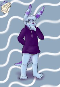 Rating: Safe Score: 0 Tags: anthro barefoot big_ears biped blue_body blue_fur clothing colored e621 feet fur green_eyes grin happy hi_res lagomorph leporid looking_at_viewer male mammal markings mene menebunny mustelid narrowed_eyes otter paws purple_body purple_fur rabbit smile solo tail thick_tail underwear young young_anthro young_male User: bunchy7s