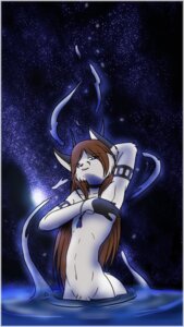 Rating: Questionable Score: 0 Tags: accelo anthro blue_eyes brown_hair e621 hair hi_res horn hybrid long_hair looking_at_viewer magic male nude solo tattoo User: bunchy7s