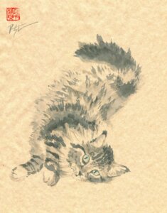Rating: Safe Score: 0 Tags: 2014 ambiguous_gender domestic_cat e621 felid feline felis feral ksharra lying maine_coon mammal on_side solo sumi_e User: bunchy7s
