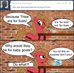 Rating: Safe Score: 0 Tags: ask_pun comic cutie_mark e621 earth_pony english_text equid equine fan_character female feral hasbro hi_res horse humor joke mammal my_little_pony pony pun pun_pony quadruped tail text tumblr unknown_artist User: bunchy7s Rating: Safe Score: 0 Tags: ask_pun comic cutie_mark e621 earth_pony english_text equid equine fan_character female feral hasbro hi_res horse humor joke mammal my_little_pony pony pun pun_pony quadruped tail text tumblr unknown_artist User: bunchy7s