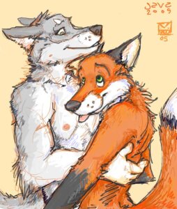 Rating: Safe Score: 0 Tags: 2005 anthro canid canine canis duo e621 fox hug java male male/male mammal romantic romantic_couple simple_background tail tongue wolf User: bunchy7s