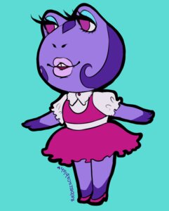 Rating: Safe Score: 0 Tags: amphibian animal_crossing anthro blue_background diva_(animal_crossing) e621 female frog lips nintendo purple_eyes rebeccacablah simple_background solo User: bunchy7s