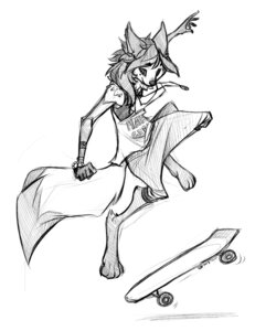 Rating: Safe Score: 0 Tags: 2013 alternative_fashion anthro armband bracelet canid canine clothed clothing e621 falvie_(character) female fionbri fully_clothed hi_res jewelry jumping looking_down mammal monochrome necklace redbeanviolin shirt skateboard skateboarding skating solo tank_top thin_calves thin_legs thin_thighs tomboy topwear vehicle User: bunchy7s