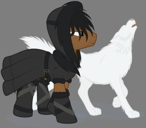 Rating: Safe Score: 0 Tags: 2013 alpha_channel black_hair canid canine canis clothing duo e621 equid equine feral fur hair hasbro horse male mammal my_little_pony pony quadruped rusilis simple_background tail transparent_background white_body white_fur wolf User: bunchy7s