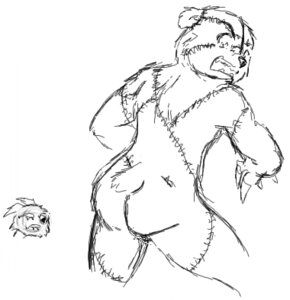 Rating: Questionable Score: 0 Tags: 1boy angry anthro ass furry male male_only monochrome nude ruby_quest rule34 sketch solo stitches stitches_(rq) white_background User: bunchy7s