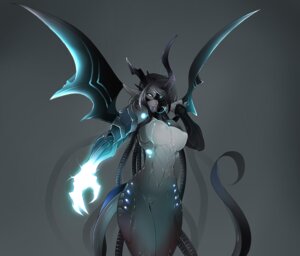 Rating: Questionable Score: 0 Tags: anthro biped breasts claws clothing cybernetics cyborg demon digital_media_(artwork) e621 female gloves glowing glowing_eyes handwear horn humanoid_pointy_ears lipstick looking_at_viewer machine makeup nipples nude pointy_ears scales shaded solo standing tentacles tsampikos wings User: bunchy7s