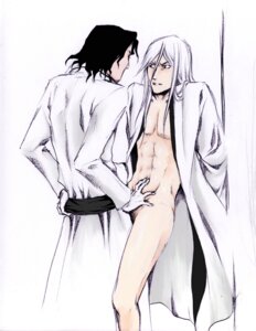 Rating: Explicit Score: 0 Tags: 2boys against_wall arms_behind_back arrancar bleach bottomless coyote_starrk espada gay jushiro_ukitake long_hair male male_only malesub open_clothes rule34 tagme ukitake_jyuushiro white_hair yaoi User: bunchy7s