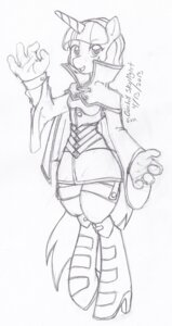 Rating: Safe Score: 0 Tags: 2013 anthro clothing e621 equid equine evangle female horn looking_at_viewer mammal mythological_creature mythological_equine mythology orchid_skylight sketch solo unicorn User: bunchy7s