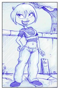 Rating: Questionable Score: 0 Tags: 14-bis 1girls 2006 blue_and_white bob_cut boobs breasts cartoon_network clothed clothing detailed_background ed_edd_n_eddy female female_only full_body fully_clothed hip_bones lips medium_breasts medium_hair midriff navel nazz_van_bartonschmeer plank_(ed_edd_n_eddy) rule34 solo straight_hair t-shirt tank_top traditional_media traditional_media_(artwork) User: bunchy7s